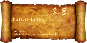 Koltai Erika névjegykártya